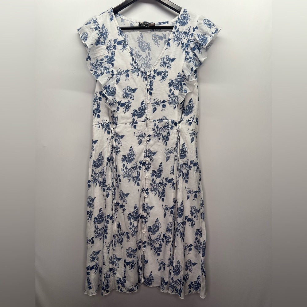 J Glee Floral‎ Blue and White Dress size XL